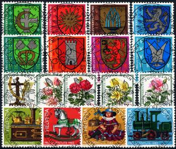 Stamps: J273-J289 - 1980-1983 Pro Juventute, Various representations