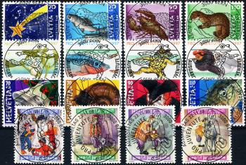 Stamps: J340-J355 - 1996-1999 Pro Juventute, Various representations
