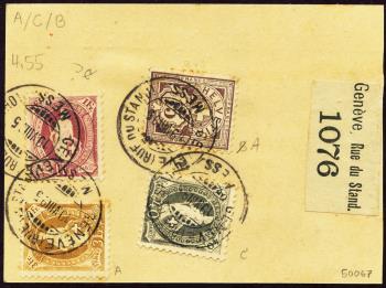 Briefmarken: 72A,71C,69C,64A - 1889-1891 Etikette mit Buntfrankatur