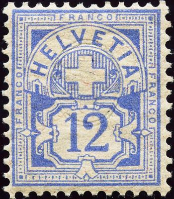 Briefmarken: 62A - 1882 Faserpapier, KZ A