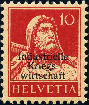 Briefmarken: IKW4 - 1918 Industrielle Kriegswirtschaft, Aufdruck dünne Schrift