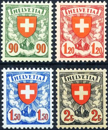 Stamps: 163z-166z - 1933-1934 corrugated chalk paper