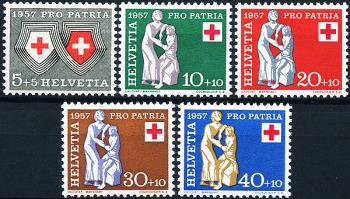 Briefmarken: B81-B85 - 1957 Wappen und Sinnbild der Barmherzigkeit