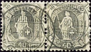 Timbres: 97A - 1907 Papier fibre, 14 dents, WZ