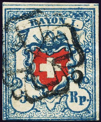 Stamps: 17II-T17 B2-RU - 1851 Rayon I, without cross border