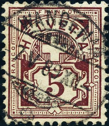 Briefmarken: 60A - 1882 Faserpapier, KZ A