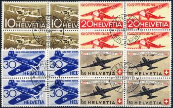 Thumb-1: F37-F40 - 1944, Special airmail stamps 25 years of Swiss airmail