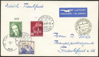 Briefmarken: RF47.2 - 5. März 1947 Zürich - Frankfurt