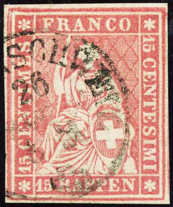 Thumb-1: 24G - 1859, Stampa Berna, 4a tiratura, carta Zurigo