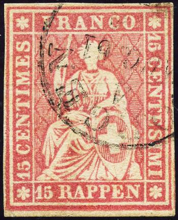 Thumb-1: 24G - 1859, Stampa Berna, 4a tiratura, carta Zurigo