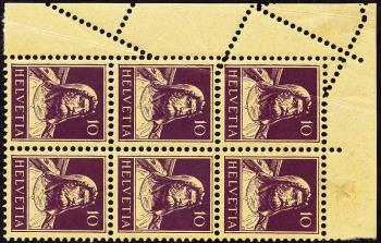 Stamps: 184.1.10 - 1930 Tell bust portrait, chamois fiber paper