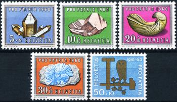 Francobolli: B96-B100 - 1960 Simboli di minerali e fossili
