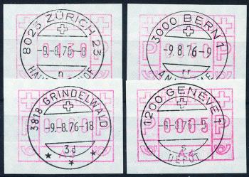 Briefmarken: ATM1I-ATM1IV - 1976 Typ 1 mit Automatenbezeichnung A1-A4