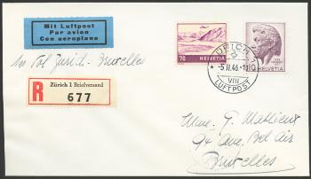 Briefmarken: RF46.3 b. - 5. Februar 1946 Brüssel - Zürich