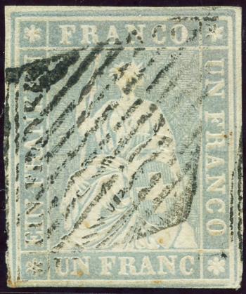 Thumb-1: 27C - 1855, Stampa Berna, 2° periodo di stampa, carta Monaco
