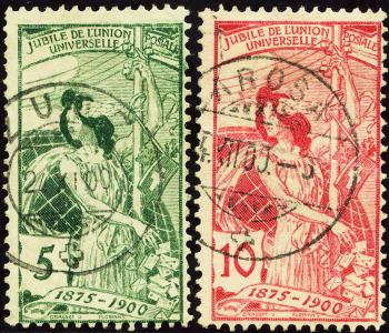 Francobolli: 77C-78C - 1900 25 anni Unione Postale Universale