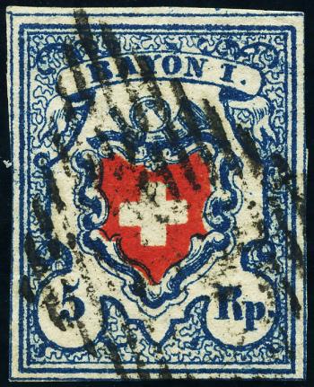 Stamps: 17II-T22 B3-RU - 1851 Rayon I, without cross border