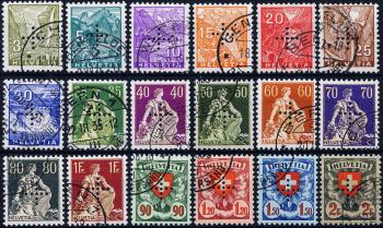 Stamps: BV1-BV18 - 1935-1937 Definitive stamps with punched cross
