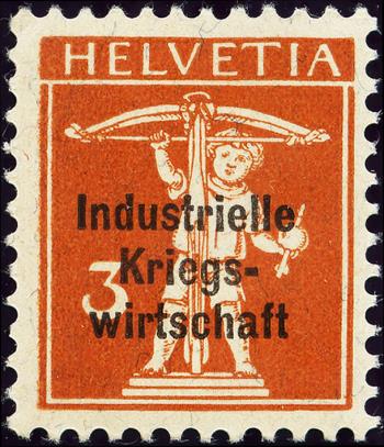 Briefmarken: IKW9 - 1918 Industrielle Kriegswirtschaft, Aufdruck dicke Schrift
