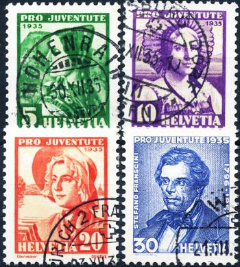 Briefmarken: J73-J76 - 1935 Schweizer Frauentrachten und Bildnis Stefano Franscinis