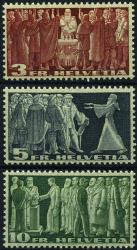 Briefmarken: 216v-218v - 1938 Symoblische Darstellungen
