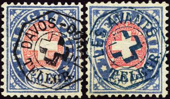 Stamps: T16 - 1881 Fiber paper, coat of arms pink