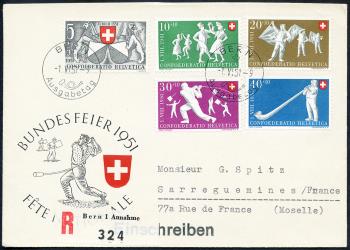 Francobolli: B51-B55 - 1951 Zurigo 600 anni di Confederazione e giochi popolari