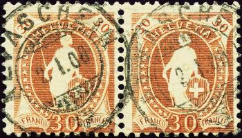 Francobolli: 96A - 1907 Carta in fibra, 14 denti, WZ