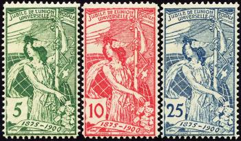 Thumb-1: 77A-79A - 1900, 25 anni Unione Postale Universale