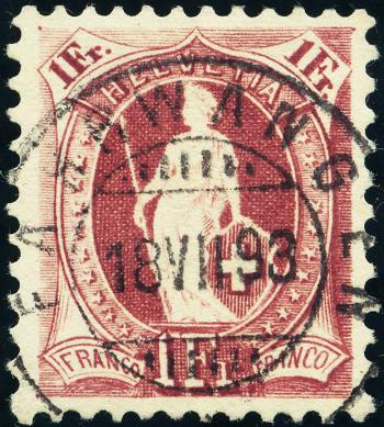Briefmarken: 71C - 1891 weisses Papier, 13 Zähne, KZ A