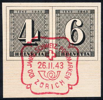 Thumb-1: W12-W13 - 1943, Pièces individuelles du bloc jubilé 100 ans de timbres postaux suisses