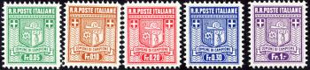 Briefmarken: C1A-C5A - 1944 1. Auflage, 11 1/2 Zähne, grosse Zähnungslöcher, Linienzähnung