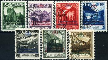 Francobolli: D1B-D8B - 1932 Immagini di paesaggi edizione 1930 con sovrastampa su due righe REGIERUNGSDIENSTSACHE e corona
