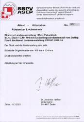 Thumb-2: FL104 - 1934, Bloc feuillet pour l'exposition nationale du Liechtenstein, Vaduz