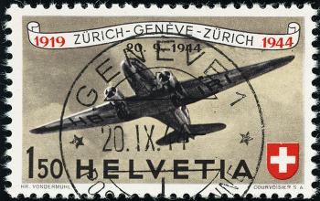 Timbres: F40 - 1944 Timbre-avion anniversaire 25 ans de la poste aérienne suisse