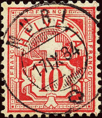 Briefmarken: 61A - 1882 Faserpapier, KZ A