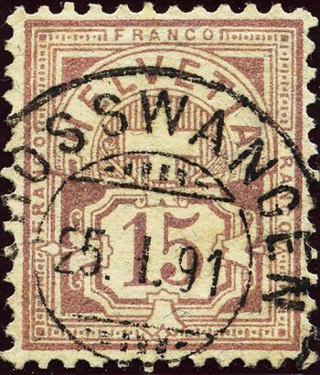 Briefmarken: 64A - 1889 Faserpapier, KZ A