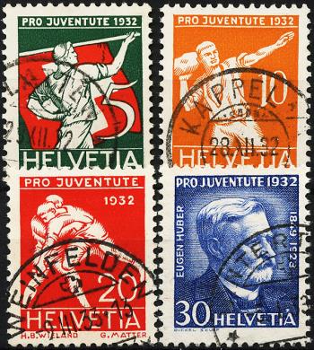 Stamps: J61-J64 - 1932 Sports depictions and portrait of Eugen Huber