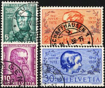 Briefmarken: J81-J84 - 1937 Bildnisse von General Dufours und Nikolaus v. Flüe, Kinder