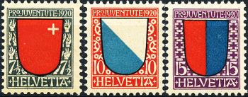 Francobolli: J15-J17 - 1920 stemma cantonale