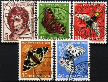 Stamps: J158-J162 - 1955 Portrait of Charles Pictet-de Rochements and pictures of insects