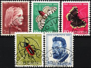 Briefmarken: J148-J152 - 1953 Mädchenbild, Insektenbilder und Selbstbildnis Ferdinand Hodlers