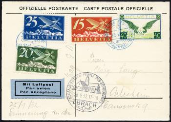 Francobolli: SF32.10e - 25. September 1932 Palloncino post concorso Gordon Bennett Basilea