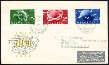 Francobolli: 294-296 - 1949 75 anni dell'Unione Postale Universale