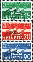Francobolli: F16-F18 - 1932 Edizione commemorativa della Conferenza sul disarmo di Ginevra