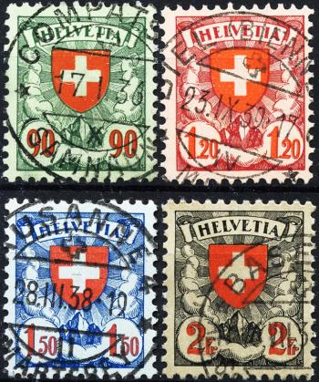 Stamps: 163z-166z - 1933-34 fluted chalk paper