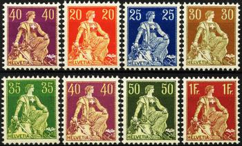 Stamps: 107-113+115 - 1908 fiber paper