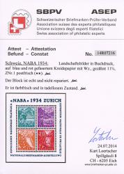 Thumb-2: W1 - 1934, Blocco commemorativo per l'Esposizione nazionale di francobolli di Zurigo