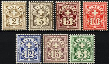 Francobolli: 58B-65B - 1894-1899 Schema numerico, carta fibrata, KZ B