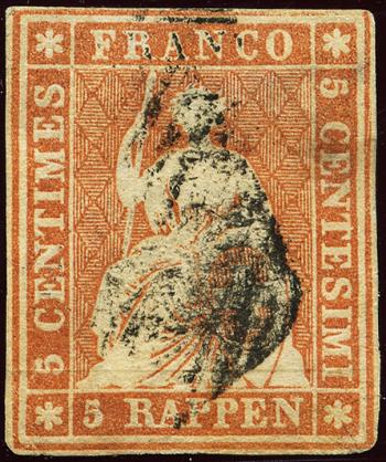 Thumb-1: 22Aa - 1854, Tiratura di Monaco, 1° periodo di stampa, carta di Monaco